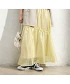 【グリーンパークス/Green Parks】のシアーシャイニードロストティアードスカート Light Yellow|ID: prp329100004668727 ipo3291000000033759401