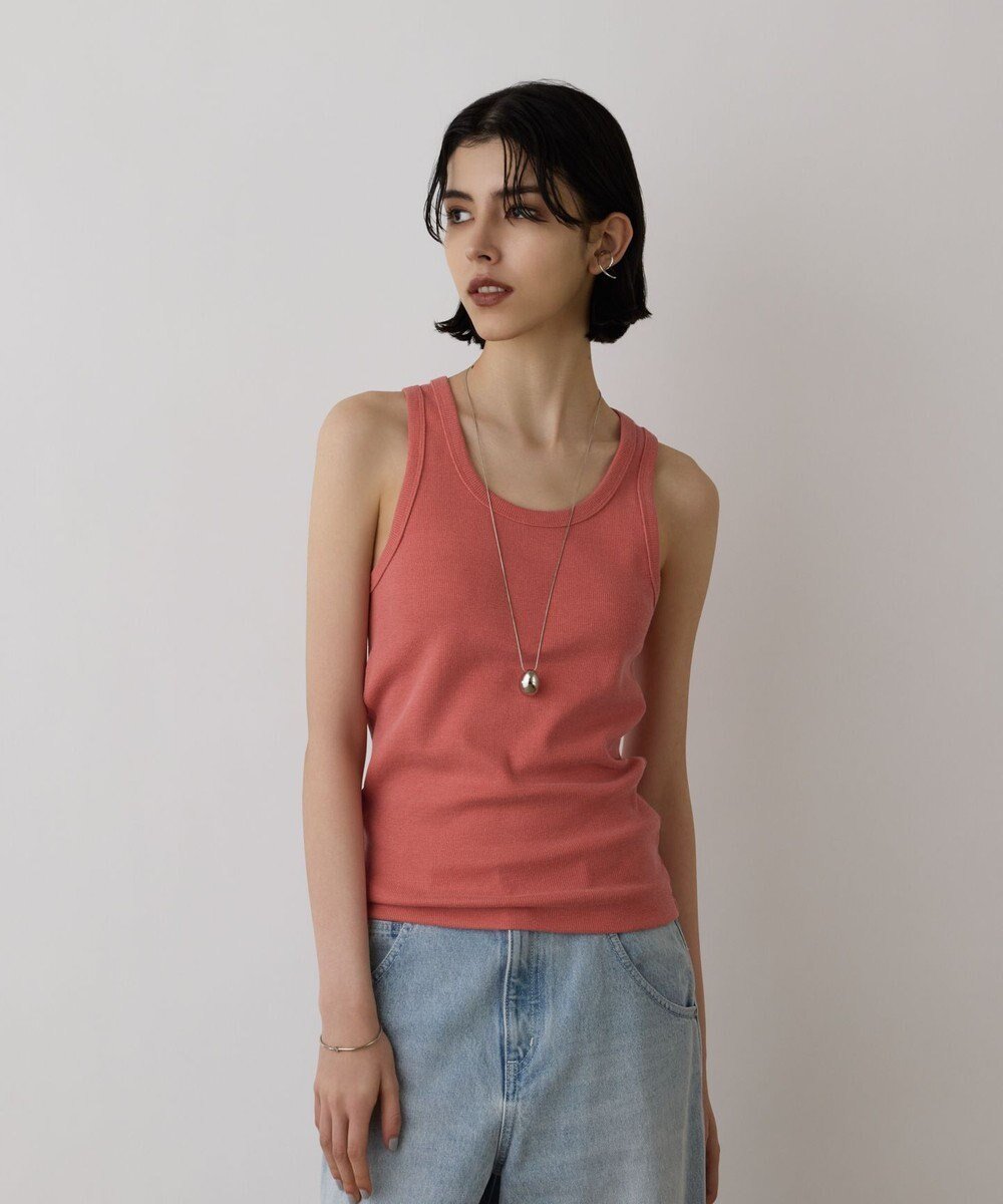【グレース コンチネンタル/GRACE CONTINENTAL】のテレコカットトップ インテリア・キッズ・メンズ・レディースファッション・服の通販 founy(ファニー) 　ファッション　Fashion　レディースファッション　Fashion for Women　トップス・カットソー　Cut & Sew Tops　おすすめ　Recommended / Our Picks　アメリカン　American Style　インナー　Innerwear　シンプル　Simple, Minimal　ストレッチ　Stretch, Stretchy Fabric　スリーブ　Sleeve, Long Sleeve / Short Sleeve　タンク　Tank Top, Sleeveless Top　テレコ　Ribbed, Rib Stitch　フィット　Fit, Slim Fit　夏　Summer　春　Spring　S/S・春夏　SS, Spring/Summer, Warm Season　レッド|ID: prp329100004668841 ipo3291000000033759749