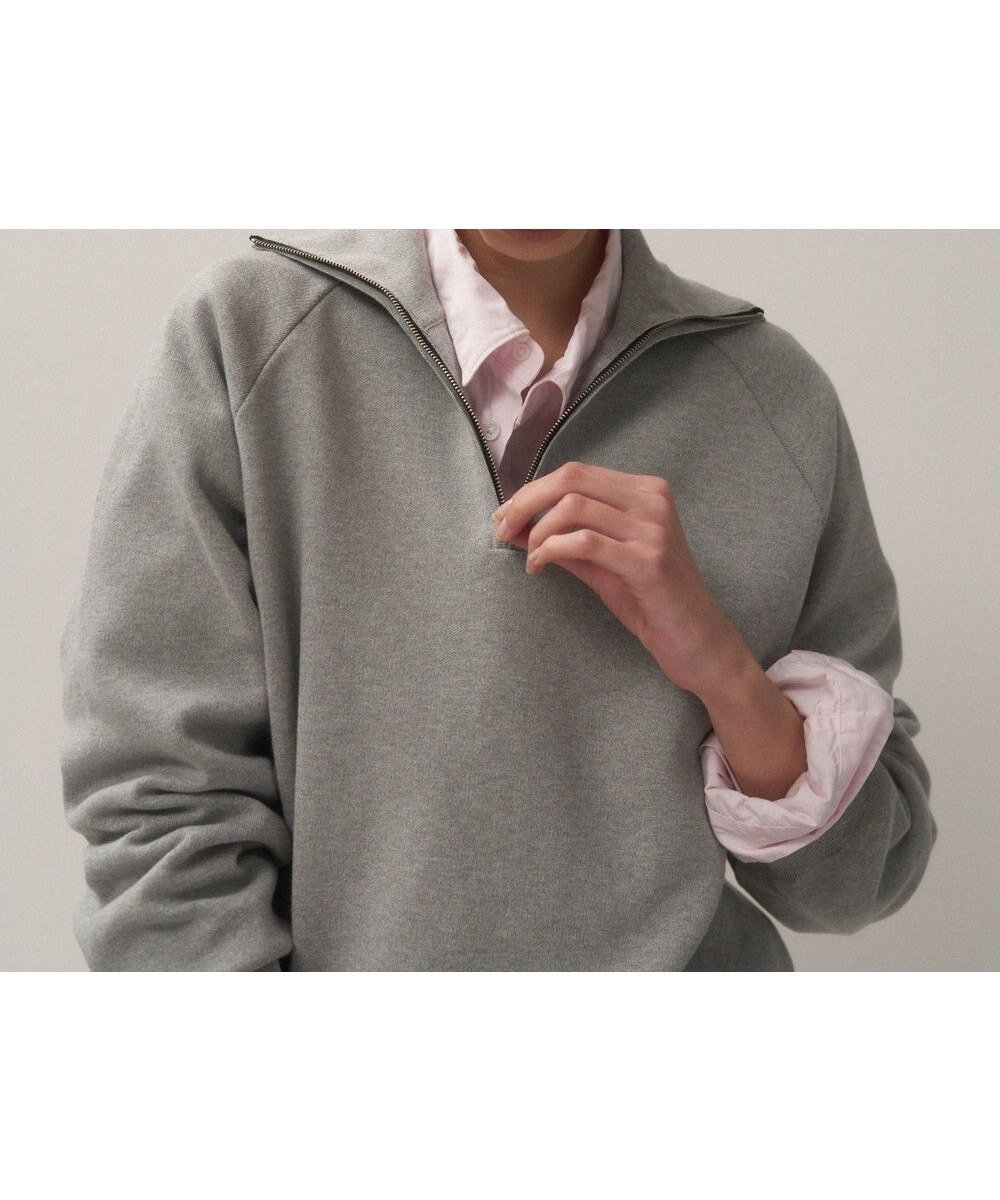 【エイトン/ATON】の50/3 ORGANIC SMOOTH ハーフジップセーター インテリア・キッズ・メンズ・レディースファッション・服の通販 founy(ファニー) ファッション Fashion レディースファッション Fashion for Women トップス・カットソー Cut & Sew Tops ニット Knit Tops & Sweaters インド Indian Textile オーガニック Organic Cotton 春 Spring スウェット / スエット Sweatshirt, Sweatwear セーター Sweater, Knitwear ハイネック High Neck, Mock Neck ボトム Bottoms, Lower Wear リラックス Relax, Relaxed Fit S/S・春夏 SS, Spring/Summer, Warm Season 夏 Summer TOP GRAY|ID: prp329100004668843 ipo3291000000033759755