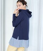 【ティアクラッセ/Tiaclasse】の【洗える】ポンチドッキングギャザーパーカー ネイビー×ストライプ|ID: prp329100004668854 ipo3291000000035914150