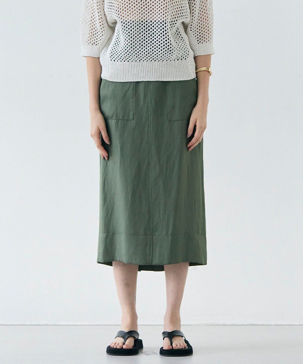 【ベイジ,/BEIGE,】の【洗える】BERNARD / リネンアウトポケットハイウエストスカート インテリア・キッズ・メンズ・レディースファッション・服の通販 founy(ファニー) 　ファッション　Fashion　レディースファッション　Fashion for Women　スカート　Skirts　バランス　Balance, Style Balance　ブルゾン　Blouson, Bomber Jacket　ポケット　Pocket, Pocket Detail　マニッシュ　Mannish, Boyish　リネン　Linen, Linen Fabric　ワッシャー　Washer, Crinkled Finish　エレガント 上品　Elegant　夏　Summer　春　Spring　S/S・春夏　SS, Spring/Summer, Warm Season　洗える　Machine Washable　Olive|ID: prp329100004668878 ipo3291000000033759875