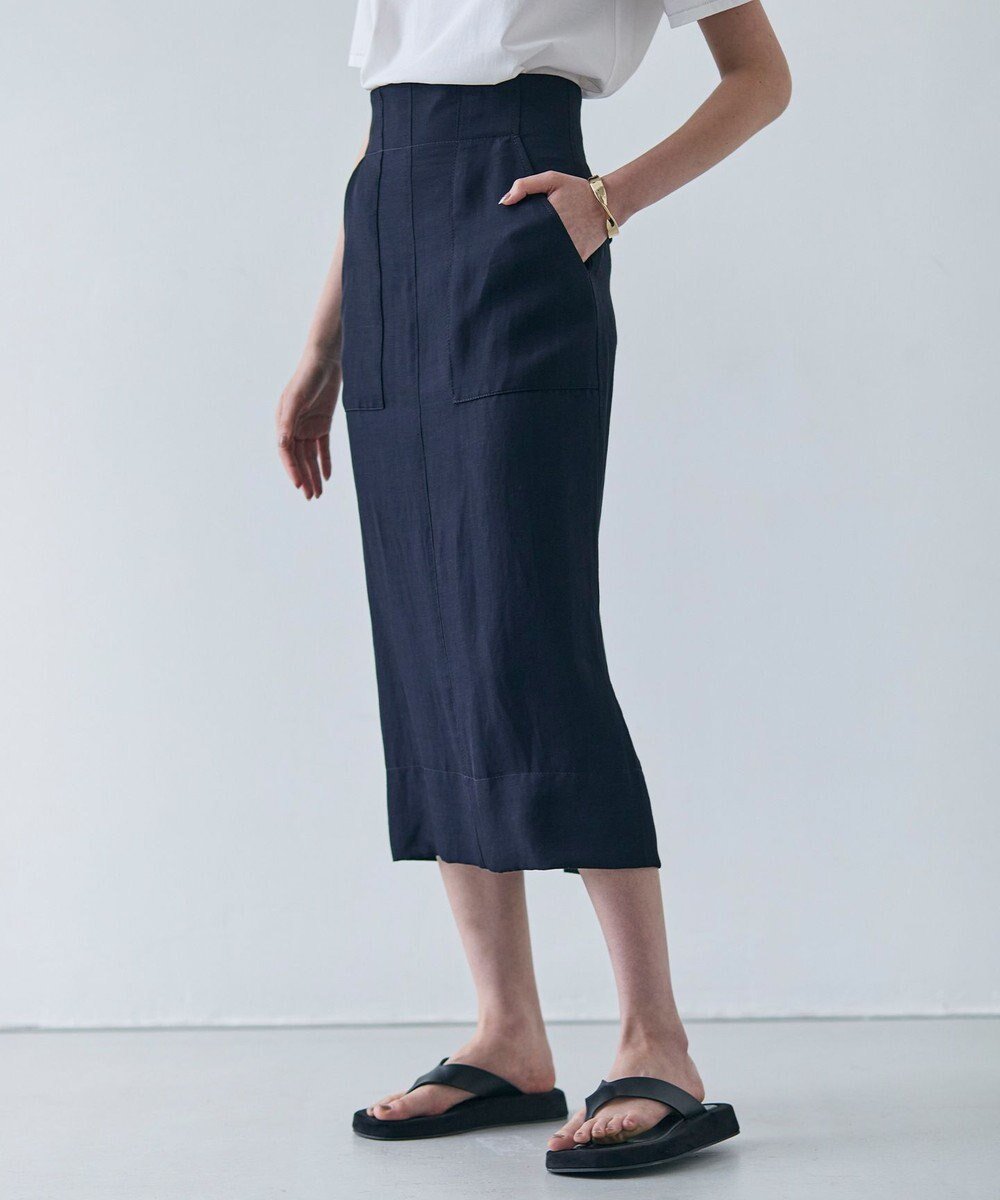 【ベイジ,/BEIGE,】の【洗える】BERNARD / リネンアウトポケットハイウエストスカート インテリア・キッズ・メンズ・レディースファッション・服の通販 founy(ファニー) 　ファッション　Fashion　レディースファッション　Fashion for Women　スカート　Skirts　バランス　Balance, Style Balance　ブルゾン　Blouson, Bomber Jacket　ポケット　Pocket, Pocket Detail　マニッシュ　Mannish, Boyish　リネン　Linen, Linen Fabric　ワッシャー　Washer, Crinkled Finish　エレガント 上品　Elegant　夏　Summer　春　Spring　S/S・春夏　SS, Spring/Summer, Warm Season　洗える　Machine Washable　Navy|ID: prp329100004668878 ipo3291000000033759876