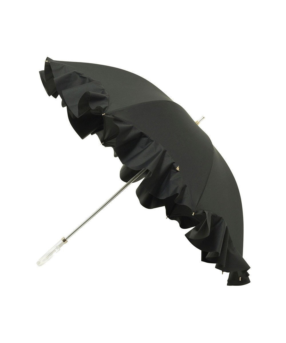 【ムーンバット/MOONBAT】の【一級遮光日傘】LANVIN en Bleu (ランバン オン ブルー) 長傘 フレアフリル 遮光 遮熱 UV インテリア・キッズ・メンズ・レディースファッション・服の通販 founy(ファニー) ファッション Fashion レディースファッション Fashion for Women レイングッズ・傘・晴雨兼用傘 Umbrellas & Rain Gear 傘 Umbrella, Parasol チャーム Charm, Pendant フリル Frill, Ruffle フレア Flare, Flared 日傘 Parasol, UV Umbrella ミックス Mix, Mixed Style ワンポイント One Point, Statement Accent おすすめ Recommended / Our Picks ブラック|ID: prp329100004668911 ipo3291000000033760000