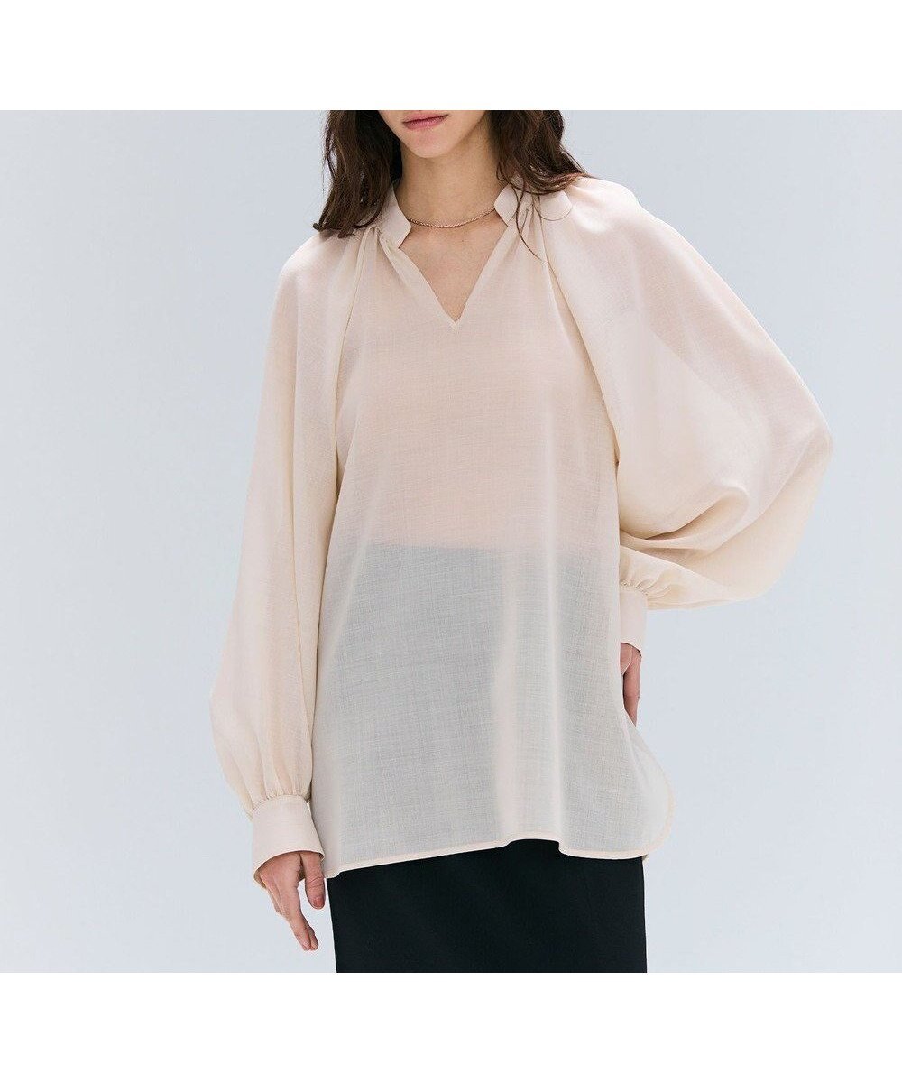 【ベイジ,/BEIGE,】の【洗える】MOYE / シアーウールパフスリーブブラウス インテリア・キッズ・メンズ・レディースファッション・服の通販 founy(ファニー) ファッション Fashion レディースファッション Fashion for Women トップス・カットソー Cut & Sew Tops シャツ・ブラウス・オフィスカジュアル Elegant Blouses & Button-Ups サマー Summer, Summer Style ロング Long, Long-Length エレガント 上品 Elegant 人気 Popular, Best Seller 夏 Summer 定番 Standard, Basic Item S/S・春夏 SS, Spring/Summer, Warm Season 洗える Machine Washable A/W・秋冬 Autumn/Winter Ecru|ID: prp329100004668923 ipo3291000000036083022