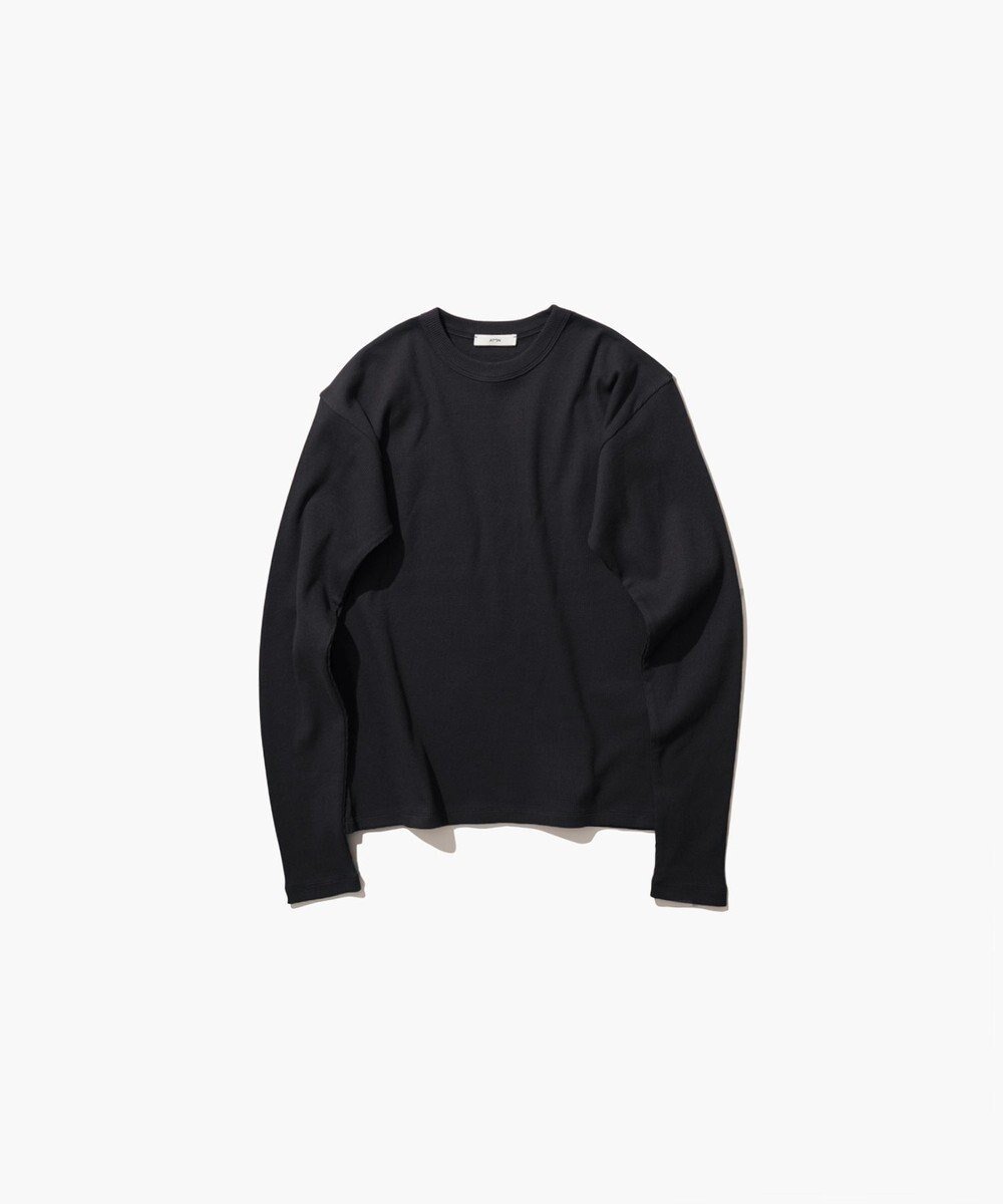 【エイトン/ATON】のRECYCLE SUVIN RIB ロングスリーブTシャツ インテリア・キッズ・メンズ・レディースファッション・服の通販 founy(ファニー) 　ファッション　Fashion　レディースファッション　Fashion for Women　トップス・カットソー　Cut & Sew Tops　シャツ・ブラウス・オフィスカジュアル　Elegant Blouses & Button-Ups　ロングTシャツ・Tシャツ　Longline T-Shirts & Tees　カットソー・ベーシックTシャツ　Cut-and-Sewn Tops / Stretch Tees & Basics　インド　Indian Textile　インナー　Innerwear　カットソー　Cut and Sewn Top　スリーブ　Sleeve, Long Sleeve / Short Sleeve　フィット　Fit, Slim Fit　ボトム　Bottoms, Lower Wear　レギュラー　Regular, Standard Fit　ロング　Long, Long-Length　夏　Summer　S/S・春夏　SS, Spring/Summer, Warm Season　A/W・秋冬　Autumn/Winter　長袖　Long Sleeve, Full Sleeve　BLACK|ID: prp329100004668924 ipo3291000000033760052
