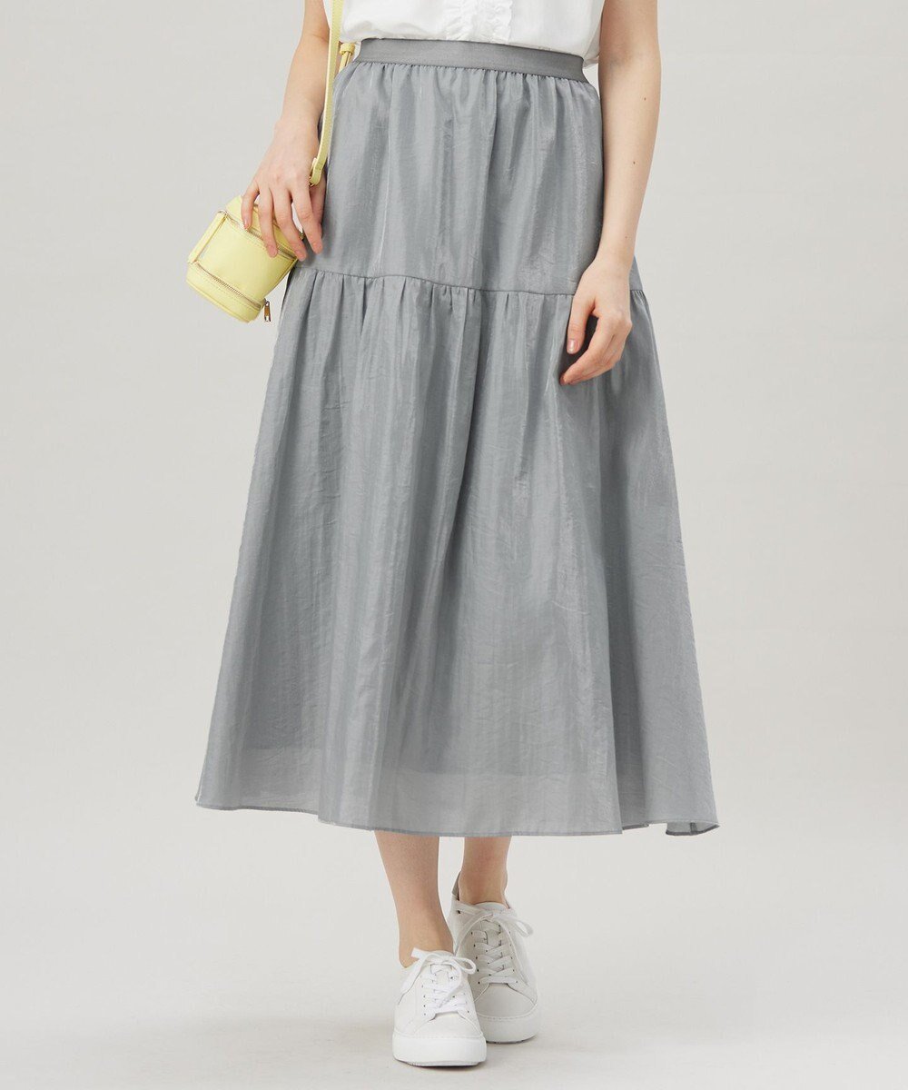 【自由区/JIYU-KU】の【洗える】ブライトシアーシャンブレー スカート インテリア・キッズ・メンズ・レディースファッション・服の通販 founy(ファニー) ファッション Fashion レディースファッション Fashion for Women スカート Skirts 春 Spring 洗える Machine Washable ギャザー Gathered, Ruffled シアー Sheer, See-Through シャンブレー Chambray, Denim-Like Fabric シンプル Simple, Minimal ツイル Twist, Twisted Detail ティアード Tiered, Tiered Style メタリック Metallic, Shiny Finish S/S・春夏 SS, Spring/Summer, Warm Season 夏 Summer シルバー|ID: prp329100004668933 ipo3291000000033760084