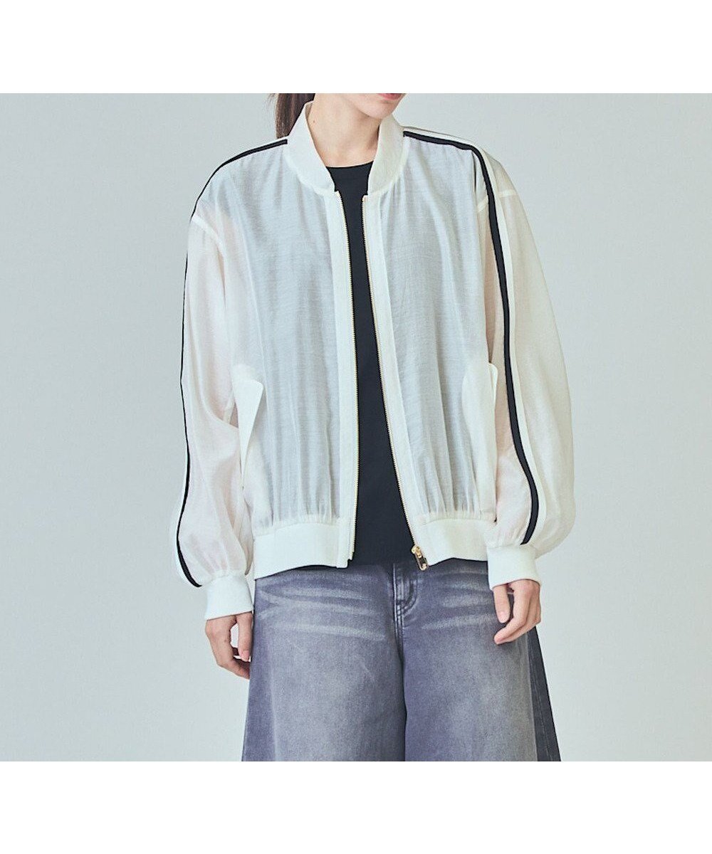 【グレース コンチネンタル/GRACE CONTINENTAL】のシアーラインブルゾン 人気、トレンドファッション・服の通販 founy(ファニー) 　ファッション　Fashion　レディースファッション　Fashion for Women　アウター　Coat / Outerwear Collection　レディースジャケット・軽アウター　Jackets　ブルゾンジャケット・スポーティアウター　Blouson Jackets　おすすめ　Recommended / Our Picks　シアー　Sheer, See-Through　シルク　Silk, 100% Silk　ジャケット　Jacket, Outerwear　デニム　Denim, Jeans Material　ブルゾン　Blouson, Bomber Jacket　レーシー　Lacy, Lace-Like　ワイド　Wide, Wide Fit　エレガント 上品　Elegant　夏　Summer　春　Spring　S/S・春夏　SS, Spring/Summer, Warm Season　A/W・秋冬　Autumn/Winter　 other-1|ID: prp329100004669020 ipo3291000000033760358