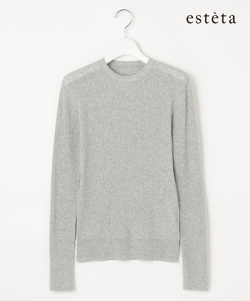 【23区/NIJYUSANKU】の【エステータ】シアーニット 長袖リブ インテリア・キッズ・メンズ・レディースファッション・服の通販 founy(ファニー) ファッション Fashion レディースファッション Fashion for Women トップス・カットソー Cut & Sew Tops ニット Knit Tops & Sweaters インド Indian Textile インナー Innerwear 春 Spring シアー Sheer, See-Through セーター Sweater, Knitwear 長袖 Long Sleeve, Full Sleeve フィット Fit, Slim Fit ベーシック Basic, Essential S/S・春夏 SS, Spring/Summer, Warm Season 夏 Summer ライトグレー系|ID: prp329100004669060 ipo3291000000033760508