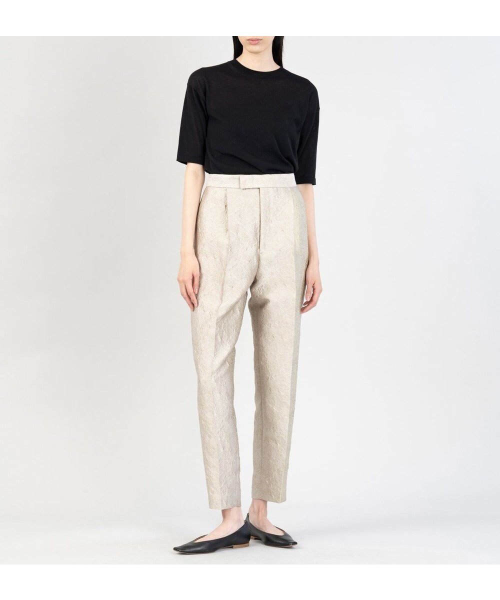 【23区/NIJYUSANKU】の【エステータ】シャイニージャカード パンツ インテリア・キッズ・メンズ・レディースファッション・服の通販 founy(ファニー) 　ファッション　Fashion　レディースファッション　Fashion for Women　パンツ　Pants & Trousers　イタリア　Italy　エレガント 上品　Elegant　春　Spring　ジャカード／ジャガード　Jacquard, Woven Pattern　フォルム　Silhouette, Form　フラワー　Flower, Floral　フロント　Front, Front Design　S/S・春夏　SS, Spring/Summer, Warm Season　夏　Summer　ビジネス 仕事 通勤　Business / Work / Commuting　グレージュ系|ID: prp329100004669062 ipo3291000000033760513