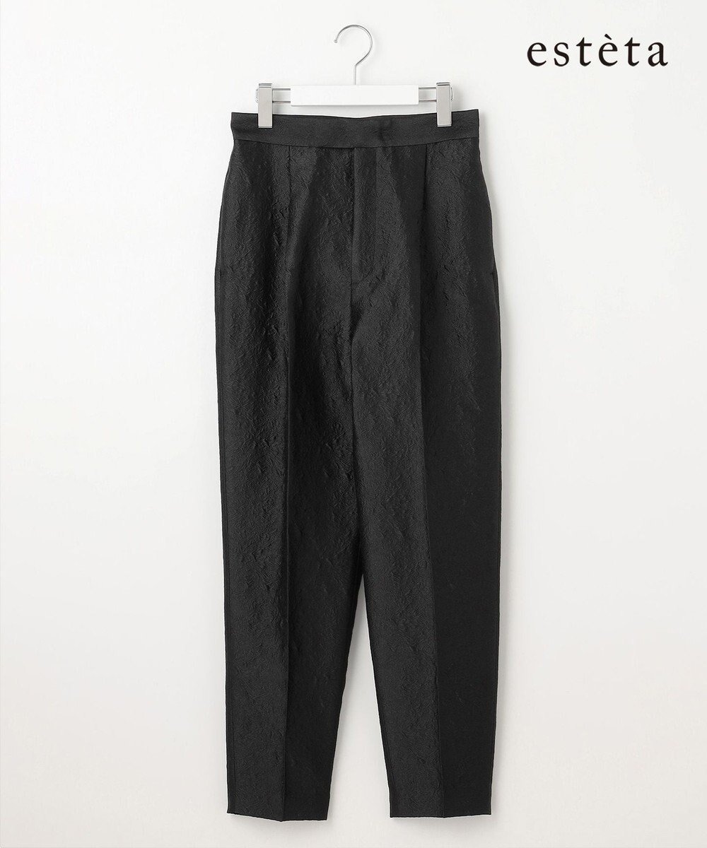 【23区/NIJYUSANKU】の【エステータ】シャイニージャカード パンツ インテリア・キッズ・メンズ・レディースファッション・服の通販 founy(ファニー) 　ファッション　Fashion　レディースファッション　Fashion for Women　パンツ　Pants & Trousers　イタリア　Italy　エレガント 上品　Elegant　春　Spring　ジャカード／ジャガード　Jacquard, Woven Pattern　フォルム　Silhouette, Form　フラワー　Flower, Floral　フロント　Front, Front Design　S/S・春夏　SS, Spring/Summer, Warm Season　夏　Summer　ビジネス 仕事 通勤　Business / Work / Commuting　ブラック系|ID: prp329100004669062 ipo3291000000033760514