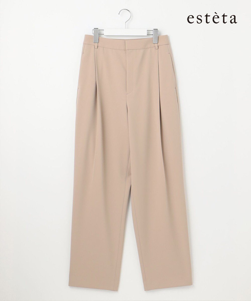 【23区/NIJYUSANKU】の【エステータ】コットンダブルクロス テーパード ワイドパンツ インテリア・キッズ・メンズ・レディースファッション・服の通販 founy(ファニー) 　ファッション　Fashion　レディースファッション　Fashion for Women　パンツ　Pants & Trousers　春　Spring　秋　Autumn　ジャケット　Jacket, Outerwear　セットアップ　Set-Up, Coordinated Outfit　テーパード　Tapered, Tapered Pants　フロント　Front, Front Design　ワイド　Wide, Wide Fit　S/S・春夏　SS, Spring/Summer, Warm Season　おすすめ　Recommended / Our Picks　夏　Summer　グレージュ系|ID: prp329100004669067 ipo3291000000033760528