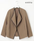 【23区/NIJYUSANKU】の【エステータ】ウールリネン レザートリミング ジャケット カーキ系|ID: prp329100004669076 ipo3291000000033760557