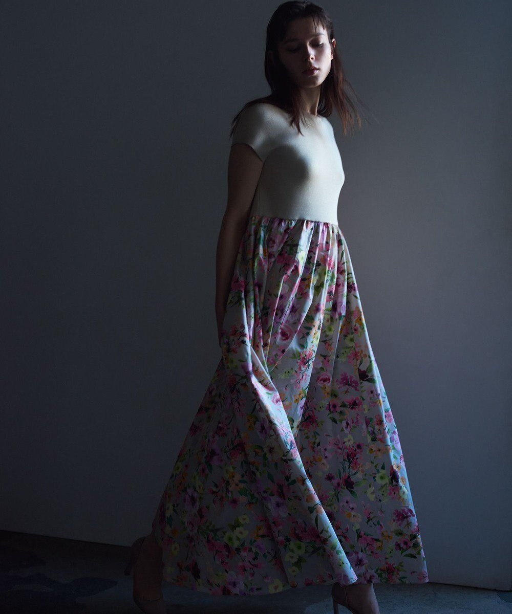 【自由区/JIYU-KU】の【カトリエムブーケ】Bouquet フラワーコンビドレス 人気、トレンドファッション・服の通販 founy(ファニー) 　ファッション　Fashion　レディースファッション　Fashion for Women　ワンピース　Dresses　フォーマル・パーティードレス・結婚式用ドレス　Elegant & Casual Dresses　春　Spring　シルク　Silk, 100% Silk　タフタ　Taffeta, Structured Fabric　ドレス　Dress, One-Piece　プリント　Print, Printed Pattern　S/S・春夏　SS, Spring/Summer, Warm Season　夏　Summer　エレガント 上品　Elegant　 other-1|ID: prp329100004669117 ipo3291000000033760647