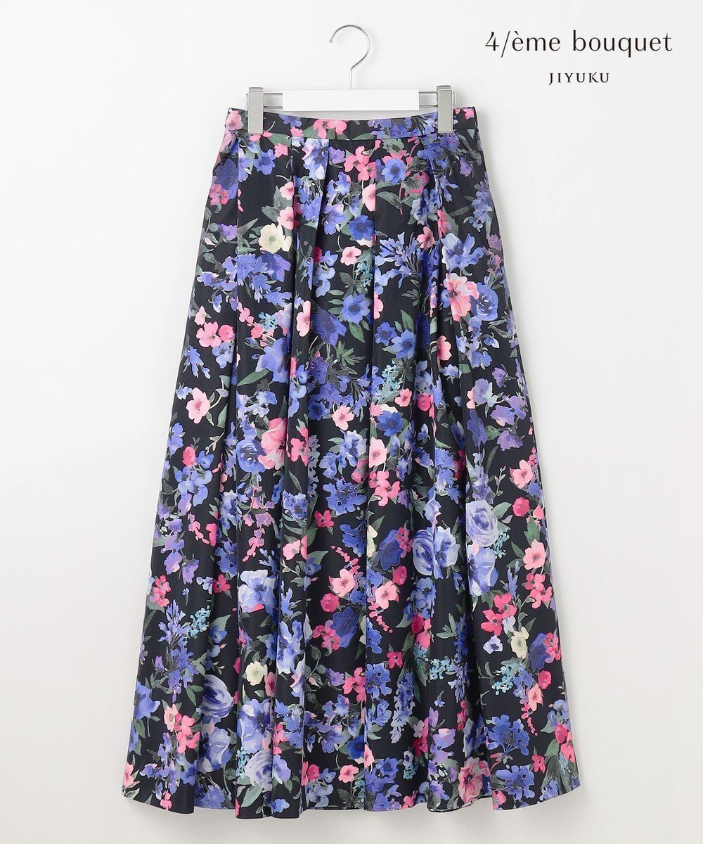 【自由区/JIYU-KU】の【カトリエムブーケ】Bouquet フラワースカート インテリア・キッズ・メンズ・レディースファッション・服の通販 founy(ファニー) 　ファッション　Fashion　レディースファッション　Fashion for Women　スカート　Skirts　タフタ　Taffeta, Structured Fabric　フラワー　Flower, Floral　フレア　Flare, Flared　プリント　Print, Printed Pattern　ランダム　Random, Irregular　エレガント 上品　Elegant　夏　Summer　春　Spring　S/S・春夏　SS, Spring/Summer, Warm Season　ブルーグレー系|ID: prp329100004669119 ipo3291000000033760655