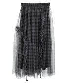 【アースミュージックアンドエコロジー/earth music&ecology】のチュールアシンメトリーフリルスカート Check Black|ID: prp329100004669120 ipo3291000000033760660