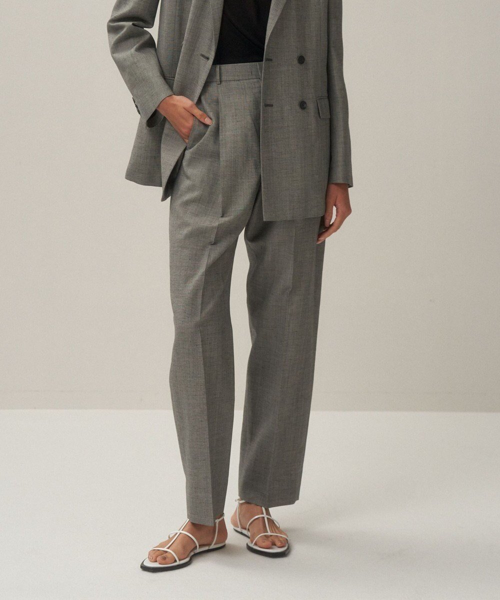 【エイトン/ATON】のWOOL LINEN SHARKSKIN テーパードタックパンツ 人気、トレンドファッション・服の通販 founy(ファニー) 　ファッション　Fashion　レディースファッション　Fashion for Women　パンツ　Pants & Trousers　ジャケット　Jacket, Outerwear　ダブル　Double, Double-Breasted　リネン　Linen, Linen Fabric　夏　Summer　春　Spring　S/S・春夏　SS, Spring/Summer, Warm Season　 other-1|ID: prp329100004669130 ipo3291000000033760691