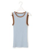 【アイシービー/iCB】の【洗える】オーガニックリブタンク カットソー サックスグレー×ブラウン系7|ID: prp329100004669142 ipo3291000000035671137