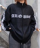 【ウィゴー/WEGO】のクロスダメージニットBIGブルゾン ブラック|ID: prp329100004669164 ipo3291000000033760826