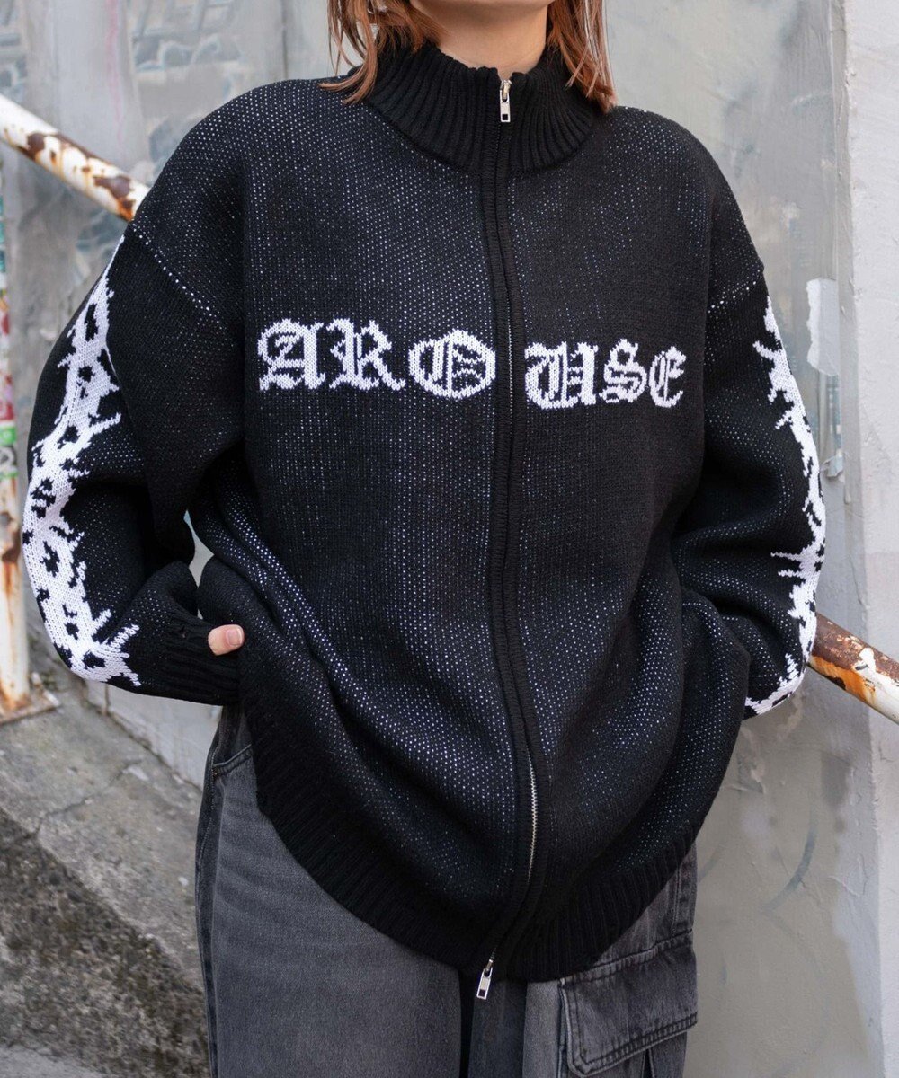 【ウィゴー/WEGO】のクロスダメージニットBIGブルゾン インテリア・キッズ・メンズ・レディースファッション・服の通販 founy(ファニー) 　ファッション　Fashion　レディースファッション　Fashion for Women　アウター　Coat / Outerwear Collection　ブルゾンジャケット・スポーティアウター　Blouson Jackets　トップス・カットソー　Cut & Sew Tops　ニット　Knit Tops & Sweaters　春　Spring　秋　Autumn　ショート　Short, Short Length　スニーカー　Sneakers, Trainers　スマホ　Smartphone, Mobile Device　セーター　Sweater, Knitwear　ダメージ　Distressed, Destroyed　デニム　Denim, Jeans Material　トレンド　Trend, Trending Now　長袖　Long Sleeve, Full Sleeve　ハーフ　Half, Half-Length　ブルゾン　Blouson, Bomber Jacket　ボトム　Bottoms, Lower Wear　羽織　Haori, Light Jacket　ロング　Long, Long-Length　冬　Winter / This Winter　S/S・春夏　SS, Spring/Summer, Warm Season　夏　Summer　ブラック|ID: prp329100004669164 ipo3291000000033760826
