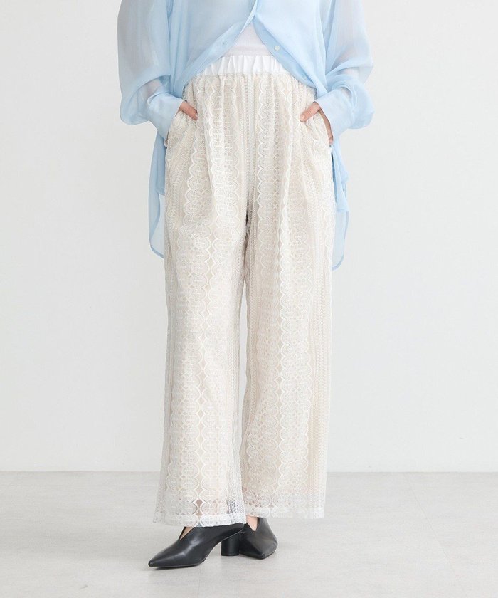 【アースミュージックアンドエコロジー/earth music&ecology】のレースパンツ インテリア・キッズ・メンズ・レディースファッション・服の通販 founy(ファニー) https://founy.com/ ファッション Fashion レディースファッション Fashion for Women パンツ Pants & Trousers カットソー Cut and Sewn Top シンプル Simple, Minimal フェザー Feather, Feather Detail フェミニン Feminine, Girly ポケット Pocket, Pocket Detail レース Lace, Lace Fabric ロング Long, Long-Length ワイド Wide, Wide Fit 夏 Summer 春 Spring S/S・春夏 SS, Spring/Summer, Warm Season |ID: prp329100004669229 ipo3291000000033761040