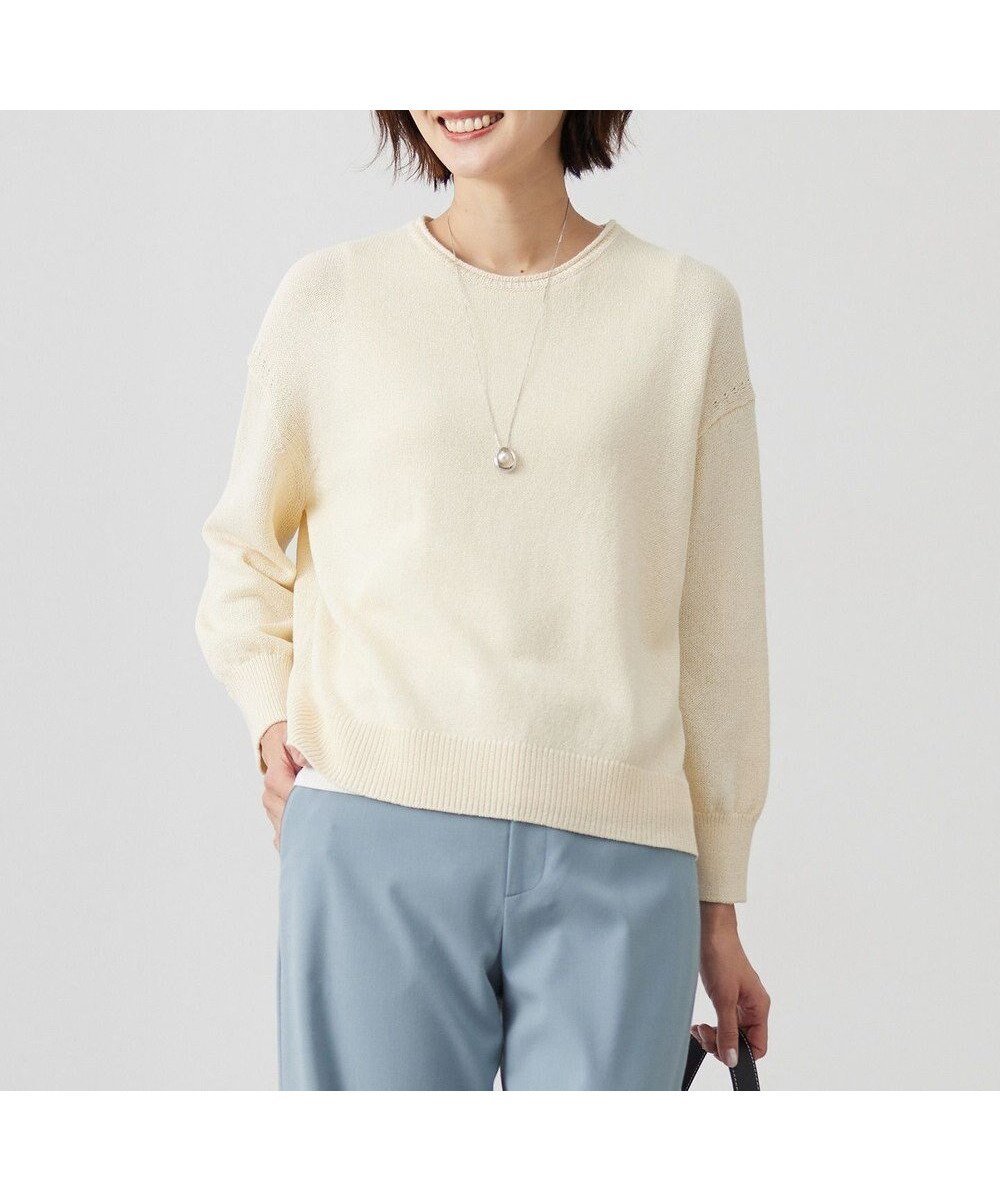 【ジェイ プレス/J.PRESS】の【洗える】DRY COMFORT ニット インテリア・キッズ・メンズ・レディースファッション・服の通販 founy(ファニー) 　ファッション　Fashion　レディースファッション　Fashion for Women　トップス・カットソー　Cut & Sew Tops　ニット　Knit Tops & Sweaters　シンプル　Simple, Minimal　セーター　Sweater, Knitwear　夏　Summer　春　Spring　S/S・春夏　SS, Spring/Summer, Warm Season　洗える　Machine Washable　軽量　Lightweight, Ultra Light　ライトイエロー系|ID: prp329100004669293 ipo3291000000033761253