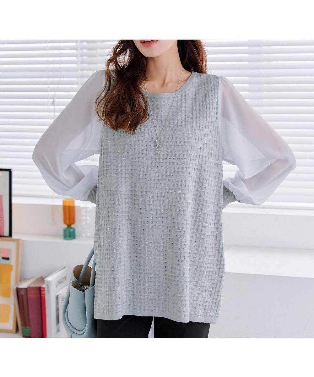 【ティアクラッセ/Tiaclasse】の【新色追加・洗える】シアーチェック柄ニットチュニック インテリア・キッズ・メンズ・レディースファッション・服の通販 founy(ファニー) ファッション Fashion レディースファッション Fashion for Women トップス・カットソー Cut & Sew Tops ニット Knit Tops & Sweaters 春 Spring 洗える Machine Washable 秋 Autumn カーディガン Cardigan, Knitwear サマー Summer, Summer Style シアー Sheer, See-Through シフォン Chiffon, Lightweight Fabric セーター Sweater, Knitwear チェック Check, Plaid, Tartan チュニック Tunic, Long Top 長袖 Long Sleeve, Full Sleeve フェミニン Feminine, Girly ポケット Pocket, Pocket Detail ロング Long, Long-Length 冬 Winter / This Winter S/S・春夏 SS, Spring/Summer, Warm Season 再入荷 Restock / Back in Stock 夏 Summer 新作・新入荷 New Arrivals / New In グレー|ID: prp329100004669315 ipo3291000000033761331