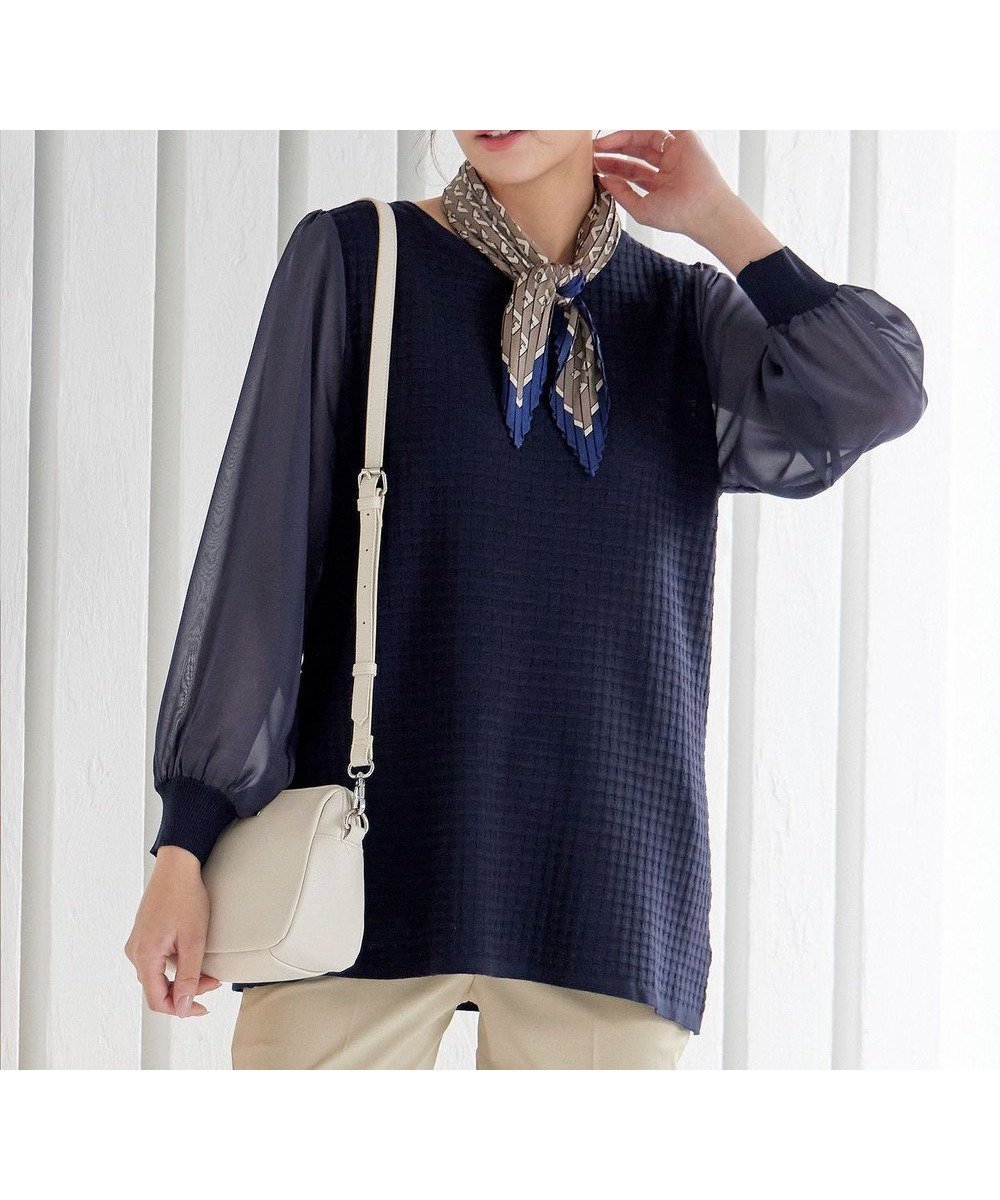 【ティアクラッセ/Tiaclasse】の【新色追加・洗える】シアーチェック柄ニットチュニック インテリア・キッズ・メンズ・レディースファッション・服の通販 founy(ファニー) ファッション Fashion レディースファッション Fashion for Women トップス・カットソー Cut & Sew Tops ニット Knit Tops & Sweaters 春 Spring 洗える Machine Washable 秋 Autumn カーディガン Cardigan, Knitwear サマー Summer, Summer Style シアー Sheer, See-Through シフォン Chiffon, Lightweight Fabric セーター Sweater, Knitwear チェック Check, Plaid, Tartan チュニック Tunic, Long Top 長袖 Long Sleeve, Full Sleeve フェミニン Feminine, Girly ポケット Pocket, Pocket Detail ロング Long, Long-Length 冬 Winter / This Winter S/S・春夏 SS, Spring/Summer, Warm Season 再入荷 Restock / Back in Stock 夏 Summer 新作・新入荷 New Arrivals / New In ネイビー|ID: prp329100004669315 ipo3291000000033761334