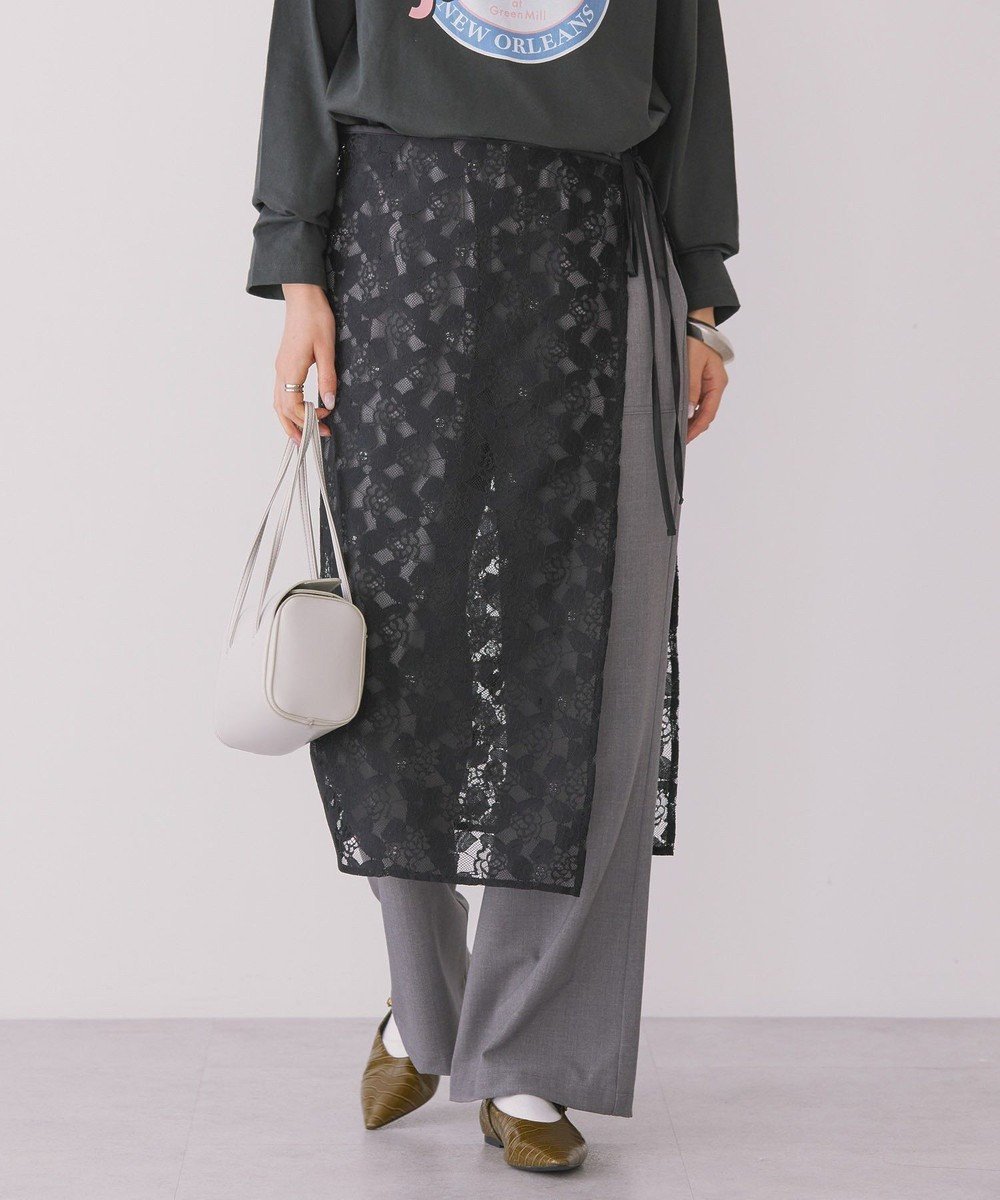 【アメリカンホリック/AMERICAN HOLIC】のラップレーススカート インテリア・キッズ・メンズ・レディースファッション・服の通販 founy(ファニー) 　ファッション　Fashion　レディースファッション　Fashion for Women　スカート　Skirts　おすすめ　Recommended / Our Picks　サテン　Satin, Glossy Fabric　フラワー　Flower, Floral　モチーフ　Motif, Design Theme　エレガント 上品　Elegant　夏　Summer　春　Spring　S/S・春夏　SS, Spring/Summer, Warm Season　Black|ID: prp329100004669325 ipo3291000000033761377