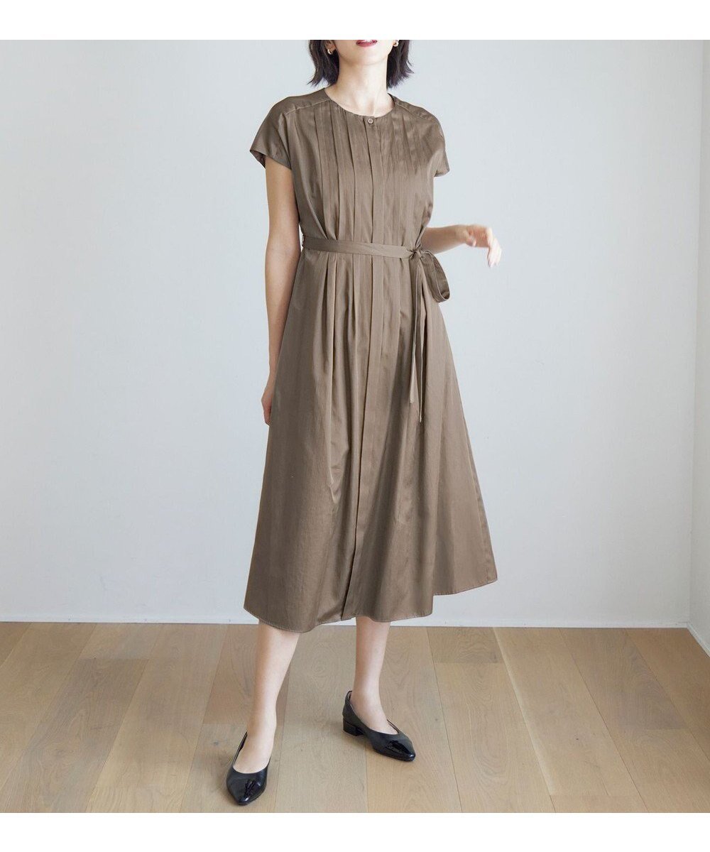 【自由区/JIYU-KU】の【洗える】シルキータック ワンピース インテリア・キッズ・メンズ・レディースファッション・服の通販 founy(ファニー) ファッション Fashion レディースファッション Fashion for Women ワンピース Dresses おすすめ Recommended / Our Picks サテン Satin, Glossy Fabric シルク Silk, 100% Silk ドレープ Drape, Draping Fabric フレア Flare, Flared エレガント 上品 Elegant 夏 Summer 春 Spring S/S・春夏 SS, Spring/Summer, Warm Season 洗える Machine Washable シナモン|ID: prp329100004669390 ipo3291000000033761596