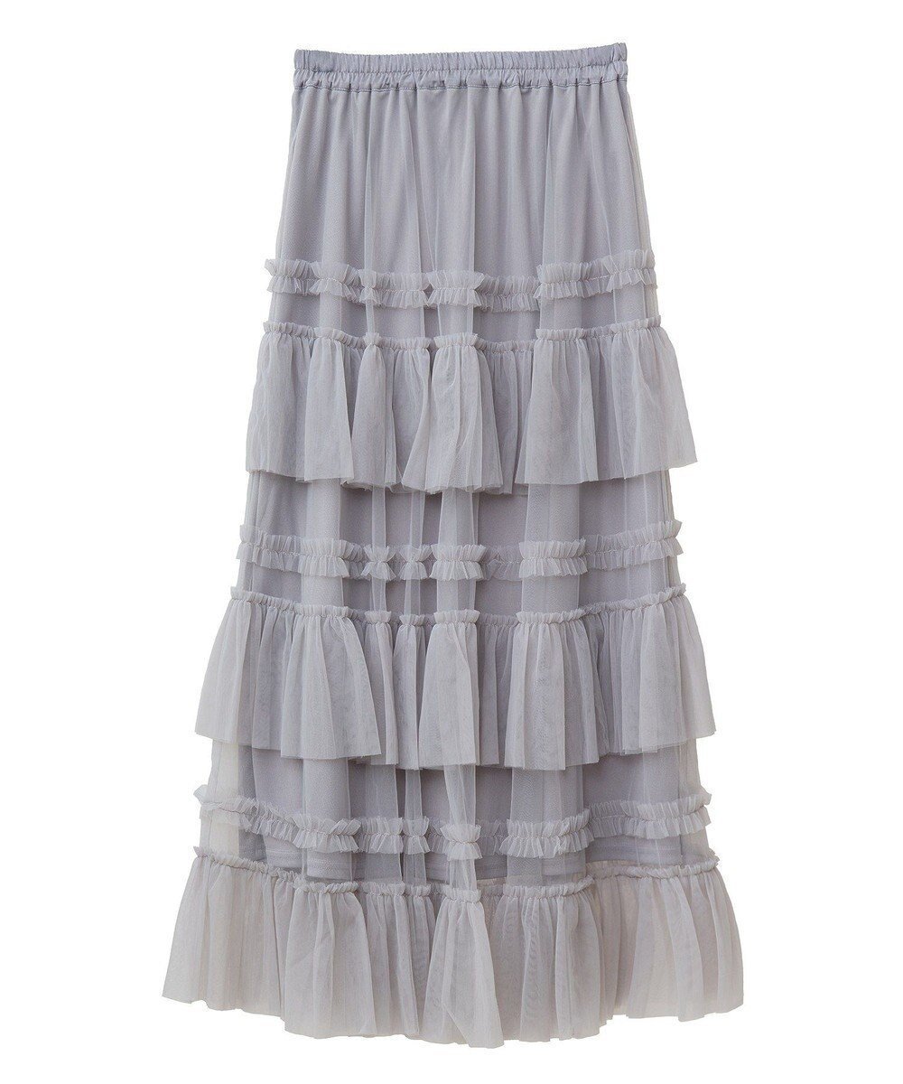 【グリーンパークス/Green Parks】の・ELENCARE DUEチュールフリルティアードスカー インテリア・キッズ・メンズ・レディースファッション・服の通販 founy(ファニー) 　ファッション　Fashion　レディースファッション　Fashion for Women　スカート　Skirts　おすすめ　Recommended / Our Picks　カットソー　Cut and Sewn Top　ティアード　Tiered, Tiered Style　フリル　Frill, Ruffle　ポケット　Pocket, Pocket Detail　夏　Summer　春　Spring　S/S・春夏　SS, Spring/Summer, Warm Season　Gray|ID: prp329100004669423 ipo3291000000033761682