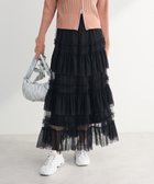 【グリーンパークス/Green Parks】の・ELENCARE DUEチュールフリルティアードスカー Black|ID: prp329100004669423 ipo3291000000033761683