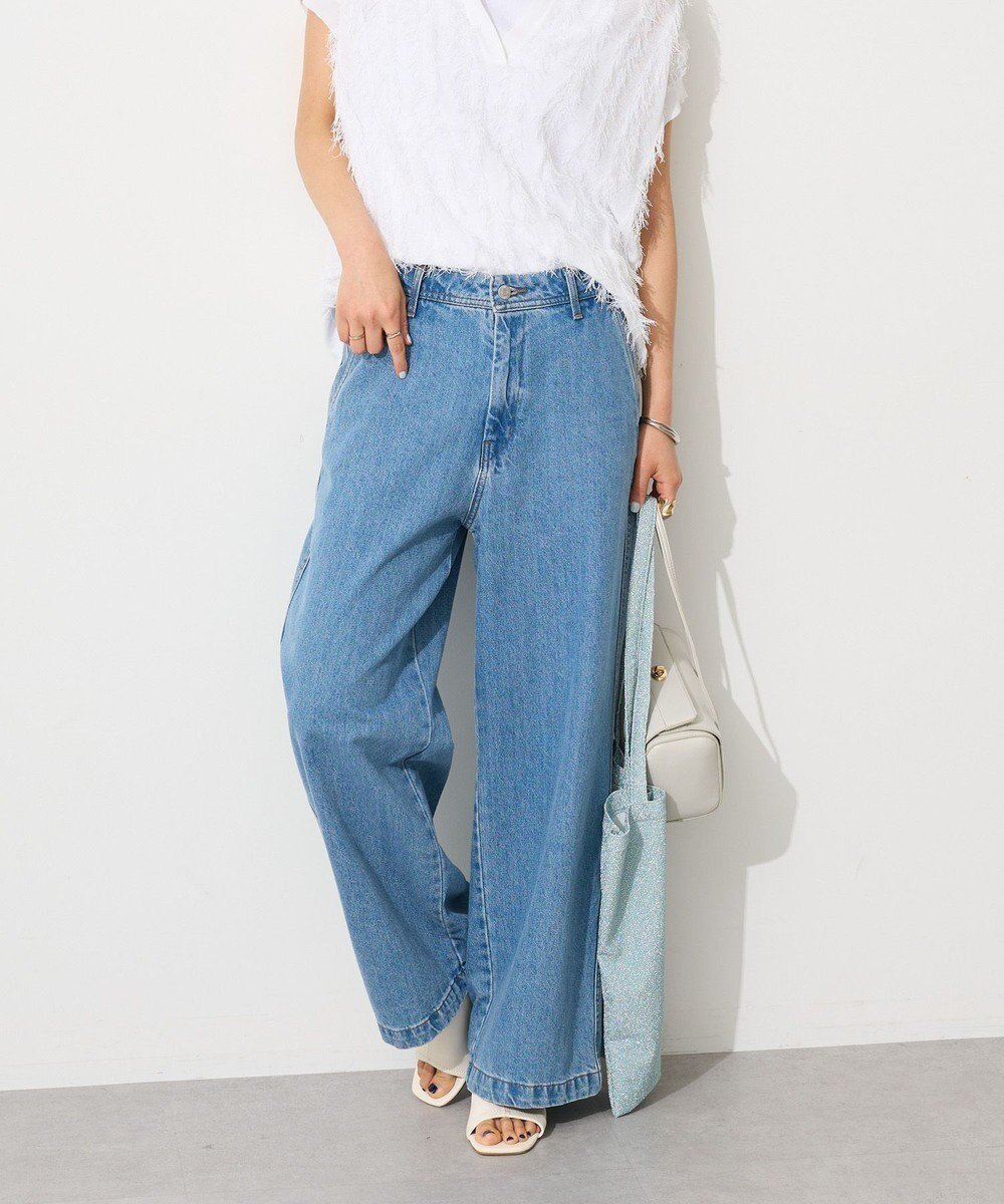 【クラフトスタンダードブティック/CRAFT STANDARD BOUTIQUE】の2WAYサロペットデニムパンツ インテリア・キッズ・メンズ・レディースファッション・服の通販 founy(ファニー) 　ファッション　Fashion　レディースファッション　Fashion for Women　2025年　2025　2025春夏・S/S　Spring/Summer 2025 SS25　サロペット　Overalls, Salopette　ストレート　Straight, Straight Cut　デニム　Denim, Jeans Material　ポケット　Pocket, Pocket Detail　ワイド　Wide, Wide Fit　夏　Summer　春　Spring　S/S・春夏　SS, Spring/Summer, Warm Season　Light Indigo|ID: prp329100004669435 ipo3291000000033761736