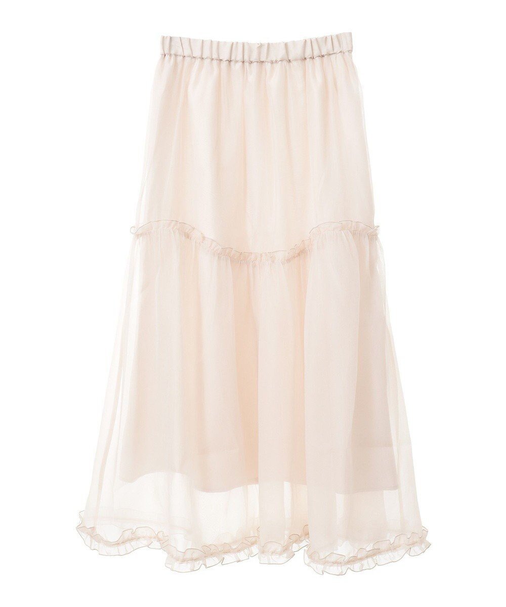 【アースミュージックアンドエコロジー/earth music&ecology】のオーガンジーフリルヘムスカート インテリア・キッズ・メンズ・レディースファッション・服の通販 founy(ファニー) 　ファッション　Fashion　レディースファッション　Fashion for Women　スカート　Skirts　おすすめ　Recommended / Our Picks　オーガンジー　Organza Fabric　ティアードスカート　Tiered Skirt, Flounced Skirt　トレンド　Trend, Trending Now　フリル　Frill, Ruffle　ヘムライン　Hemline, Bottom Cut　ポケット　Pocket, Pocket Detail　夏　Summer　春　Spring　S/S・春夏　SS, Spring/Summer, Warm Season　Ivory|ID: prp329100004669438 ipo3291000000033761747