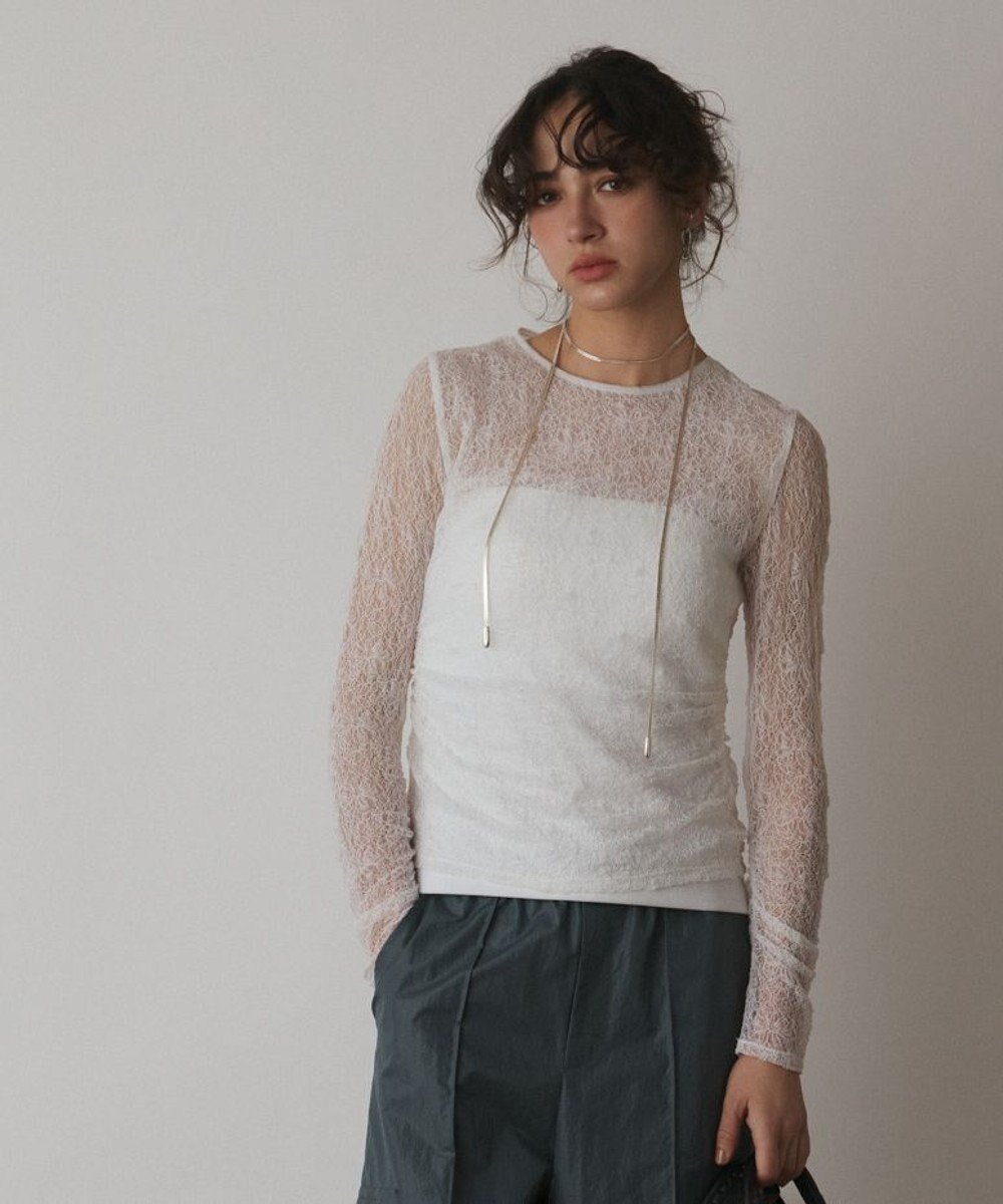 【グレース コンチネンタル/GRACE CONTINENTAL】のシアーレースカットトップ 人気、トレンドファッション・服の通販 founy(ファニー) 　ファッション　Fashion　レディースファッション　Fashion for Women　トップス・カットソー　Cut & Sew Tops　カーディガン　Cardigan, Knitwear　ジャケット　Jacket, Outerwear　ドレープ　Drape, Draping Fabric　フェミニン　Feminine, Girly　フラワー　Flower, Floral　レース　Lace, Lace Fabric　夏　Summer　春　Spring　S/S・春夏　SS, Spring/Summer, Warm Season　 other-1|ID: prp329100004669454 ipo3291000000033761800