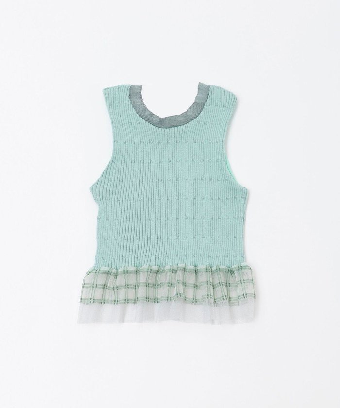 【トリコテ/Tricote】のリブノースリーブニット インテリア・キッズ・メンズ・レディースファッション・服の通販 founy(ファニー) https://founy.com/ ファッション Fashion レディースファッション Fashion for Women トップス・カットソー Cut & Sew Tops ニット Knit Tops & Sweaters キャミソール&ノースリーブ Camisoles & Sleeveless Tops アイレット Eyelet Lace インナー Innerwear 春 Spring カットソー Cut and Sewn Top タンク Tank Top, Sleeveless Top タンブラー Tumbler, Travel Mug チェック Check, Plaid, Tartan チュール Tulip, Tulip Motif フリル Frill, Ruffle ベーシック Basic, Essential S/S・春夏 SS, Spring/Summer, Warm Season おすすめ Recommended / Our Picks 夏 Summer エレガント 上品 Elegant |ID: prp329100004669491 ipo3291000000033761909