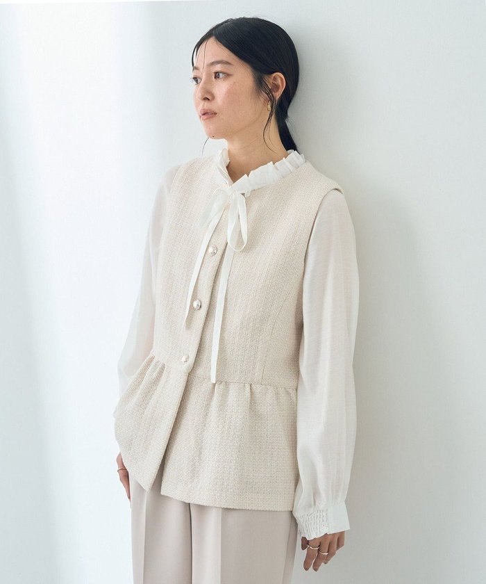 【イェッカ ヴェッカ/YECCA VECCA】のツイードペプラムジレ インテリア・キッズ・メンズ・レディースファッション・服の通販 founy(ファニー) https://founy.com/ ファッション Fashion レディースファッション Fashion for Women アウター Coat / Outerwear Collection トップス・カットソー Cut & Sew Tops ベスト&ジレ / 重ね着スタイル Vests & Gilets おすすめ Recommended / Our Picks セレモニー Ceremony ツイード Twill, Twill Weave ベスト Vest, Waistcoat ボトム Bottoms, Lower Wear ポケット Pocket, Pocket Detail メタル Metal, Metal Parts エレガント 上品 Elegant 夏 Summer 春 Spring S/S・春夏 SS, Spring/Summer, Warm Season |ID: prp329100004669556 ipo3291000000033762131