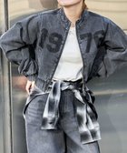 【ウィゴー/WEGO】のデニムショートバイカーブルゾン ブラックその他|ID: prp329100004669805 ipo3291000000033763970