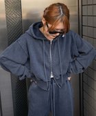 【ウィゴー/WEGO】のダメージショートジップパーカー ブルー|ID: prp329100004669813 ipo3291000000033763998