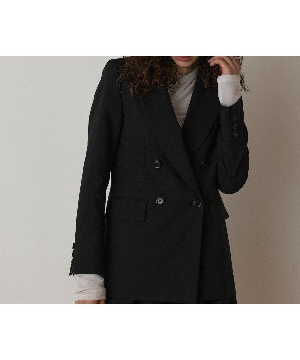 【グレース コンチネンタル/GRACE CONTINENTAL】のリネンライクダブルジャケット インテリア・キッズ・メンズ・レディースファッション・服の通販 founy(ファニー) 　ファッション　Fashion　レディースファッション　Fashion for Women　アウター　Coat / Outerwear Collection　レディースジャケット・軽アウター　Jackets　テーラードジャケット / 通勤・きれいめスタイル　Tailored Jackets & Blazers　コンシャス　Conscious, Bodycon　ショート　Short, Short Length　ジャケット　Jacket, Outerwear　セットアップ　Set-Up, Coordinated Outfit　セレモニー　Ceremony　バランス　Balance, Style Balance　フォーマル　Formal, Dressy　エレガント 上品　Elegant　夏　Summer　春　Spring　S/S・春夏　SS, Spring/Summer, Warm Season　ブラック|ID: prp329100004669837 ipo3291000000033764088