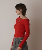 【グレース コンチネンタル/GRACE CONTINENTAL】のオフショルリブニットトップ 人気、トレンドファッション・服の通販 founy(ファニー) ファッション Fashion レディースファッション Fashion for Women トップス・カットソー Cut & Sew Tops ニット Knit Tops & Sweaters ストレッチ Stretch, Stretchy Fabric セーター Sweater, Knitwear フィット Fit, Slim Fit 夏 Summer 定番 Standard, Basic Item 春 Spring S/S・春夏 SS, Spring/Summer, Warm Season thumbnail レッド|ID: prp329100004669838 ipo3291000000033764090