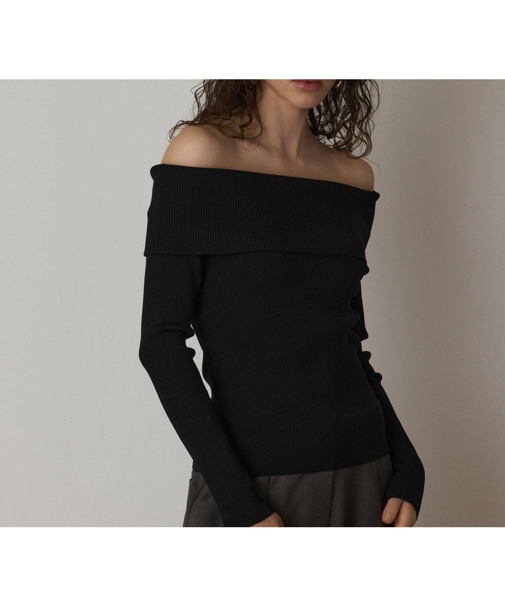 【グレース コンチネンタル/GRACE CONTINENTAL】のオフショルリブニットトップ インテリア・キッズ・メンズ・レディースファッション・服の通販 founy(ファニー) ファッション Fashion レディースファッション Fashion for Women トップス・カットソー Cut & Sew Tops ニット Knit Tops & Sweaters ストレッチ Stretch, Stretchy Fabric セーター Sweater, Knitwear フィット Fit, Slim Fit 夏 Summer 定番 Standard, Basic Item 春 Spring S/S・春夏 SS, Spring/Summer, Warm Season ブラック|ID: prp329100004669838 ipo3291000000033764091
