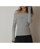【グレース コンチネンタル/GRACE CONTINENTAL】のオフショルリブニットトップ 人気、トレンドファッション・服の通販 founy(ファニー) ファッション Fashion レディースファッション Fashion for Women トップス・カットソー Cut & Sew Tops ニット Knit Tops & Sweaters ストレッチ Stretch, Stretchy Fabric セーター Sweater, Knitwear フィット Fit, Slim Fit 夏 Summer 定番 Standard, Basic Item 春 Spring S/S・春夏 SS, Spring/Summer, Warm Season thumbnail バイカラー|ID: prp329100004669838 ipo3291000000033764092