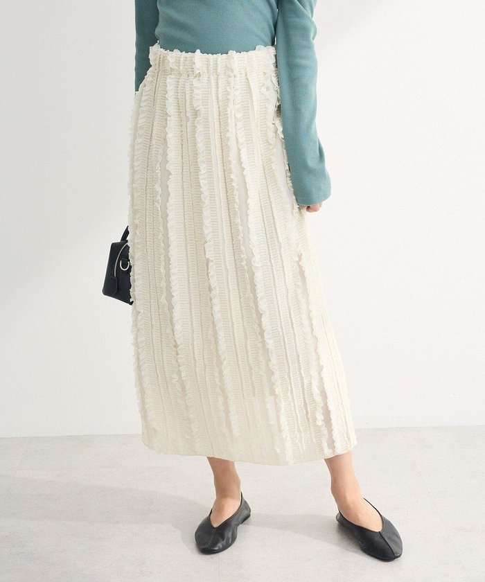 【グリーンパークス/Green Parks】のジャガードストライプフリルIラインスカート インテリア・キッズ・メンズ・レディースファッション・服の通販 founy(ファニー) https://founy.com/ ファッション Fashion レディースファッション Fashion for Women スカート Skirts おすすめ Recommended / Our Picks シアー Sheer, See-Through シンプル Simple, Minimal スリット Slit, Slit Detail ポケット Pocket, Pocket Detail 夏 Summer 春 Spring S/S・春夏 SS, Spring/Summer, Warm Season |ID: prp329100004669844 ipo3291000000033764107