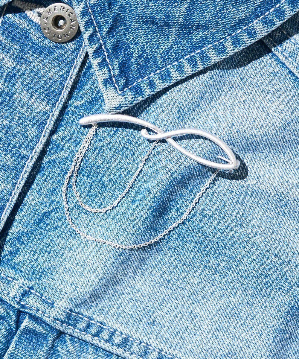 【アメリカンホリック/AMERICAN HOLIC】のダブルチェーンブローチ インテリア・キッズ・メンズ・レディースファッション・服の通販 founy(ファニー) 　ファッション　Fashion　レディースファッション　Fashion for Women　おすすめ　Recommended / Our Picks　アクセサリー　Fashion Accessories　シンプル　Simple, Minimal　ダブル　Double, Double-Breasted　チェーン　Chain, Chain Strap　デニム　Denim, Jeans Material　ブローチ　Brooch, Pin Brooch　メタル　Metal, Metal Parts　エレガント 上品　Elegant　Silver|ID: prp329100004669857 ipo3291000000033764154