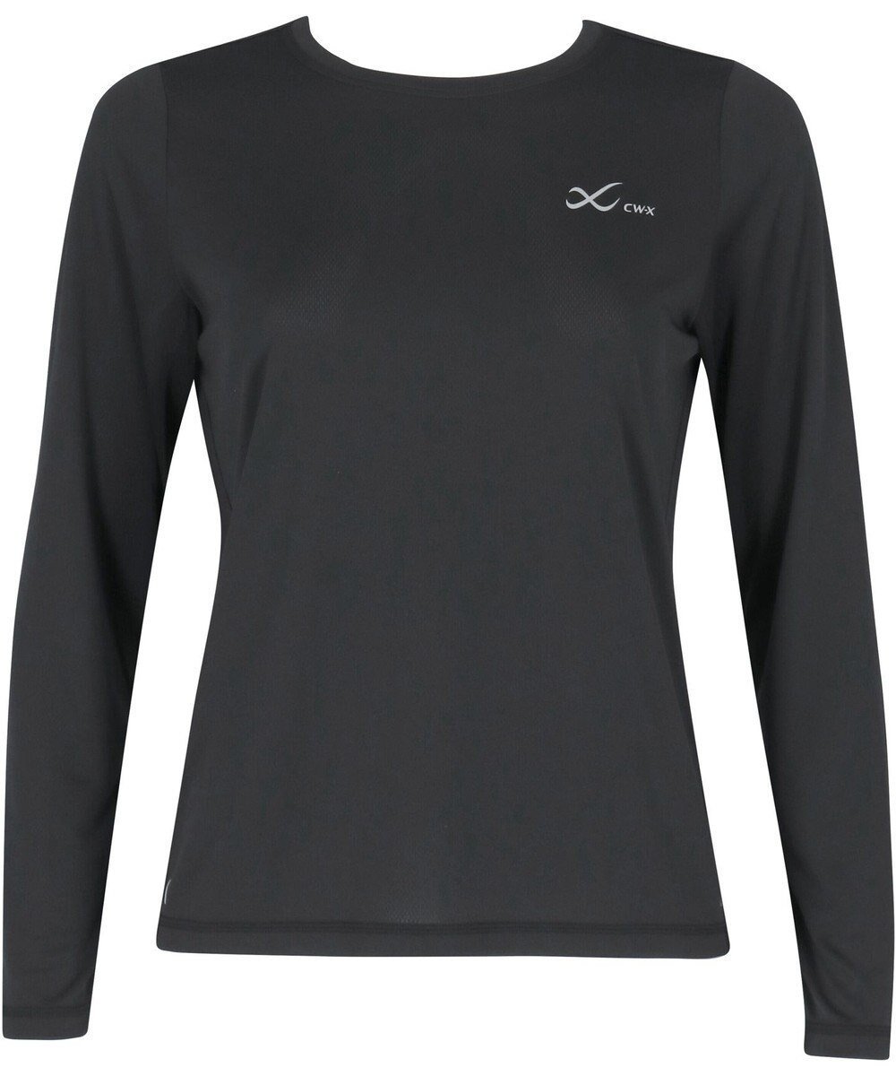【シーダブリューエックス/CW-X】の【WOMEN】 CW-X トップス 【薄軽ランニングシャツ】 長袖 Uネック 吸汗速乾性(本体) レディース DLY159 /ワコール インテリア・キッズ・メンズ・レディースファッション・服の通販 founy(ファニー) 　ファッション　Fashion　レディースファッション　Fashion for Women　トップス・カットソー　Cut & Sew Tops　シャツ・ブラウス・オフィスカジュアル　Elegant Blouses & Button-Ups　プリント　Print, Printed Pattern　ランニング　Running, Running Wear, Activewear, Jogging　長袖　Long Sleeve, Full Sleeve　ブラック|ID: prp329100004669864 ipo3291000000033764176