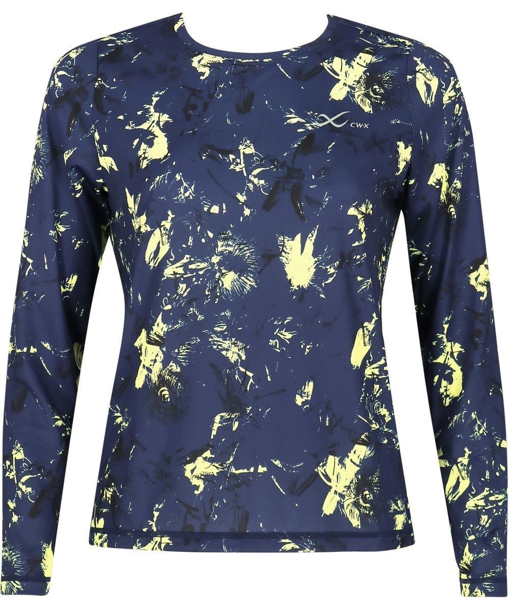【シーダブリューエックス/CW-X】の【WOMEN】 CW-X トップス 【薄軽ランニングシャツ】 長袖 Uネック 吸汗速乾性(本体) レディース DLY159 /ワコール インテリア・キッズ・メンズ・レディースファッション・服の通販 founy(ファニー) 　ファッション　Fashion　レディースファッション　Fashion for Women　トップス・カットソー　Cut & Sew Tops　シャツ・ブラウス・オフィスカジュアル　Elegant Blouses & Button-Ups　プリント　Print, Printed Pattern　ランニング　Running, Running Wear, Activewear, Jogging　長袖　Long Sleeve, Full Sleeve　イエロー|ID: prp329100004669864 ipo3291000000033764177