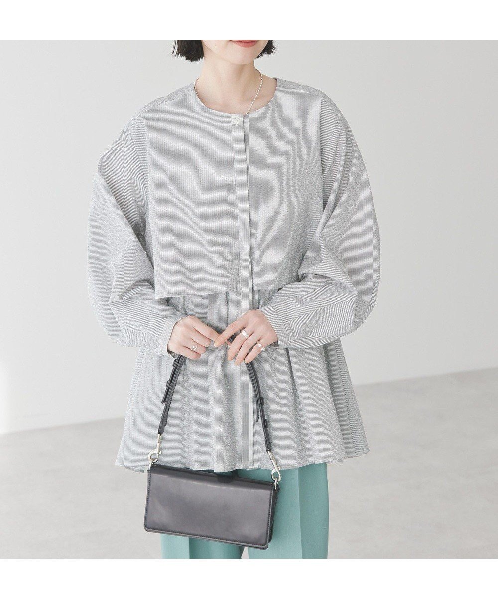 【アメリカンホリック/AMERICAN HOLIC】のサッカーティアードロングブラウス インテリア・キッズ・メンズ・レディースファッション・服の通販 founy(ファニー) 　ファッション　Fashion　レディースファッション　Fashion for Women　トップス・カットソー　Cut & Sew Tops　シャツ・ブラウス・オフィスカジュアル　Elegant Blouses & Button-Ups　おすすめ　Recommended / Our Picks　夏　Summer　春　Spring　S/S・春夏　SS, Spring/Summer, Warm Season　Stripe|ID: prp329100004669887 ipo3291000000033764282