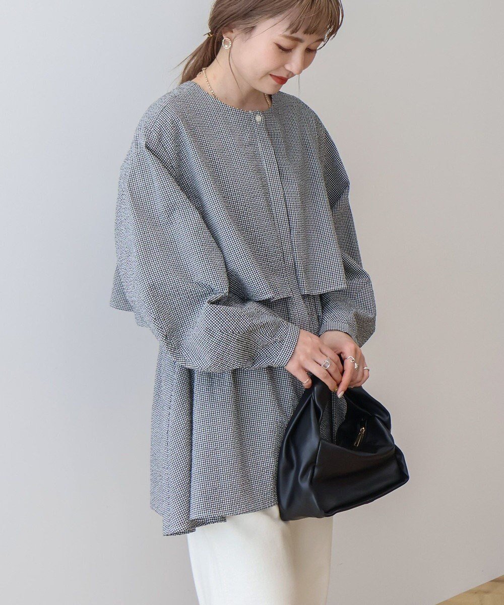 【アメリカンホリック/AMERICAN HOLIC】のサッカーティアードロングブラウス インテリア・キッズ・メンズ・レディースファッション・服の通販 founy(ファニー) 　ファッション　Fashion　レディースファッション　Fashion for Women　トップス・カットソー　Cut & Sew Tops　シャツ・ブラウス・オフィスカジュアル　Elegant Blouses & Button-Ups　おすすめ　Recommended / Our Picks　夏　Summer　春　Spring　S/S・春夏　SS, Spring/Summer, Warm Season　Gingham Check|ID: prp329100004669887 ipo3291000000033764283