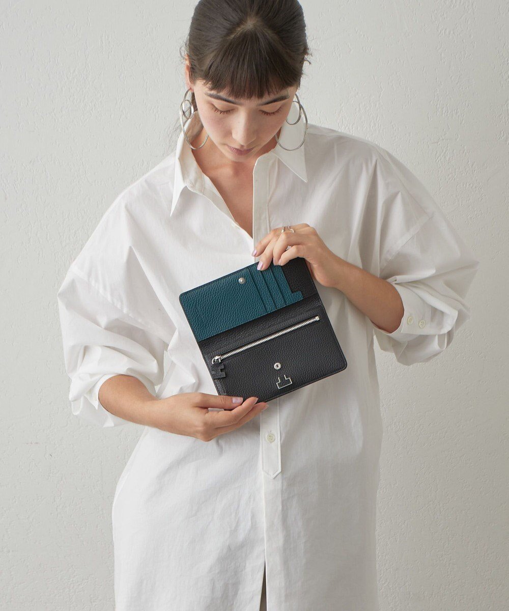 【イアクッチ/IACUCCI】のアバ バイカラーロングウォレット CERVO インテリア・キッズ・メンズ・レディースファッション・服の通販 founy(ファニー) 　ファッション　Fashion　レディースファッション　Fashion for Women　ミニ財布・二つ折り財布　Wallets & Card Cases　シンプル　Simple, Minimal　スマート　Smart, Elegant　財布　Wallet, Purse　人気　Popular, Best Seller　ポケット　Pocket, Pocket Detail　メタル　Metal, Metal Parts　S/S・春夏　SS, Spring/Summer, Warm Season　夏　Summer　2025年　2025　2025春夏・S/S　Spring/Summer 2025 SS25　ブラック|ID: prp329100004669904 ipo3291000000033764341