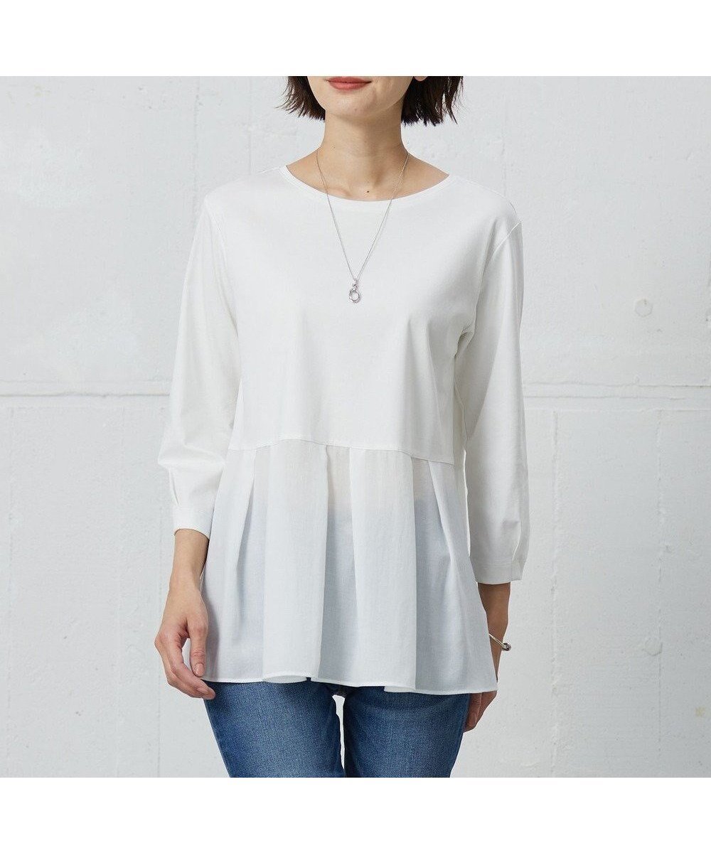 【ジェイ プレス/J.PRESS】の【WEB限定カラーあり】スムースジャージー フレアー カットソー インテリア・キッズ・メンズ・レディースファッション・服の通販 founy(ファニー) ファッション Fashion レディースファッション Fashion for Women トップス・カットソー Cut & Sew Tops シャツ・ブラウス・オフィスカジュアル Elegant Blouses & Button-Ups ロングTシャツ・Tシャツ Longline T-Shirts & Tees カットソー・ベーシックTシャツ Cut-and-Sewn Tops / Stretch Tees & Basics インナー Innerwear 春 Spring カットソー Cut and Sewn Top カーディガン Cardigan, Knitwear シルケット Silket, Silky Cotton ベスト Vest, Waistcoat S/S・春夏 SS, Spring/Summer, Warm Season おすすめ Recommended / Our Picks 夏 Summer エレガント 上品 Elegant ホワイト系|ID: prp329100004669914 ipo3291000000033764379